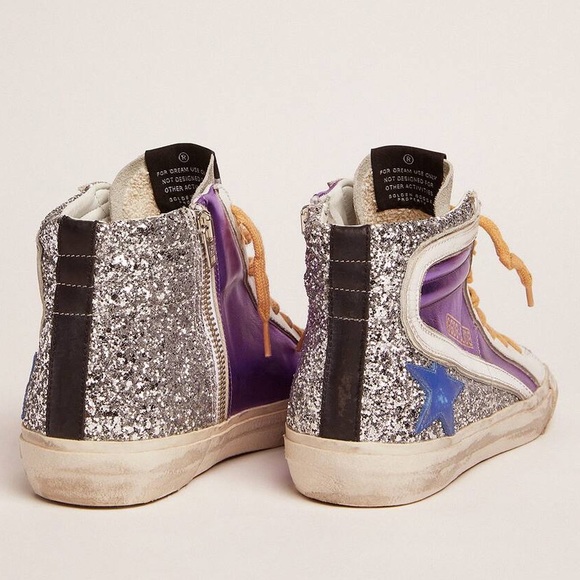 Lower 💲 TODAY ONLY Golden Goose Slides w/silver glitter - Picture 3 of 16